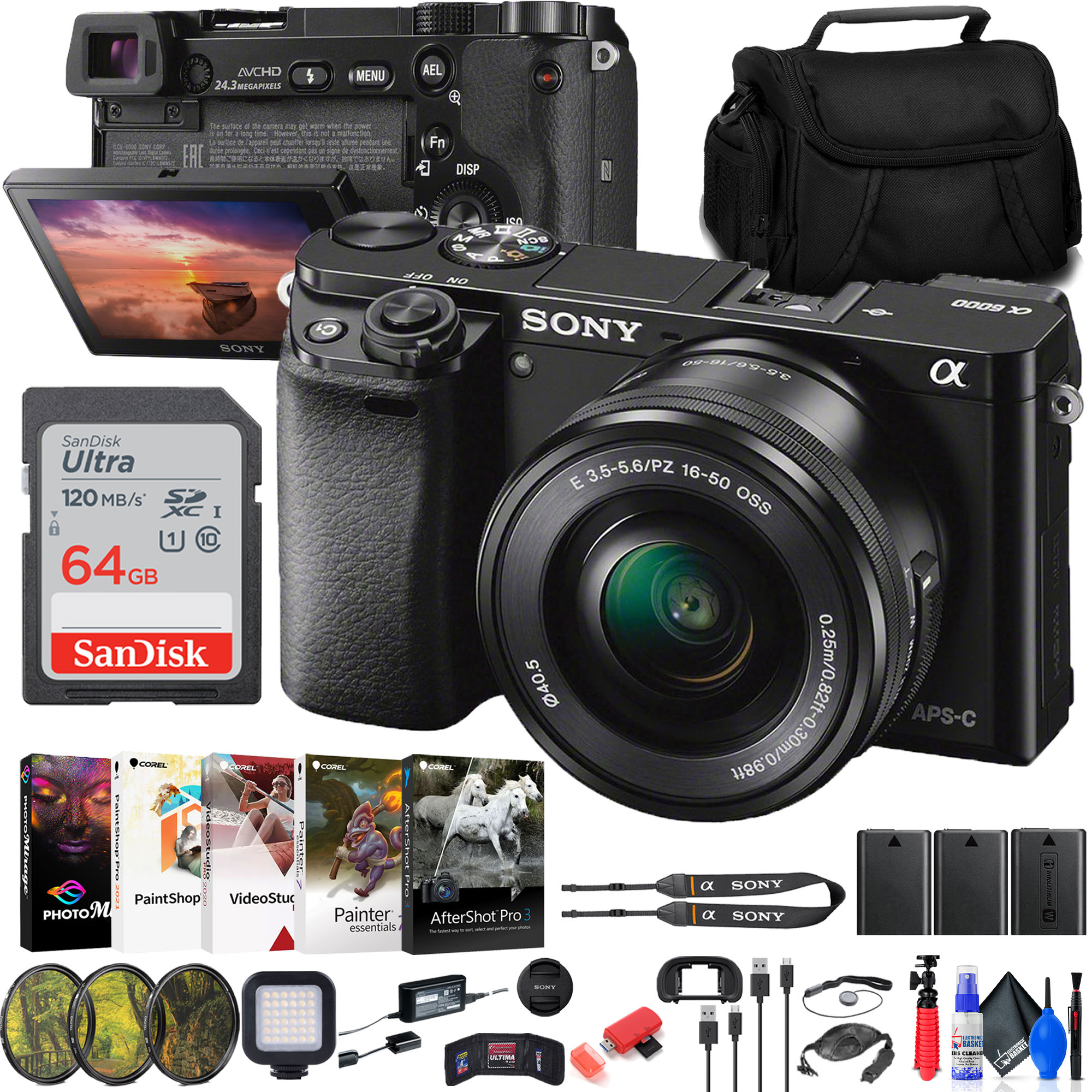 Sony a6000 Mirrorless Camera w/ 16-50mm Lens + Filters + 2x Batteries - Picture 9 of 32