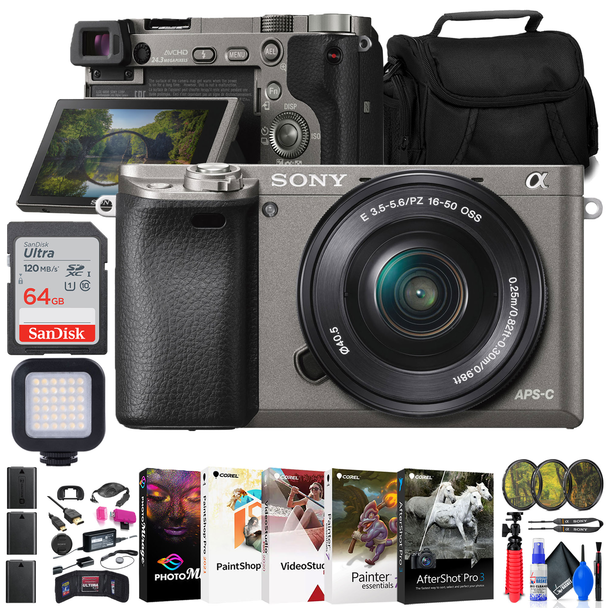 Sony a6000 Mirrorless Camera w/ 16-50mm Lens + Filters + 2x Batteries - Picture 17 of 32