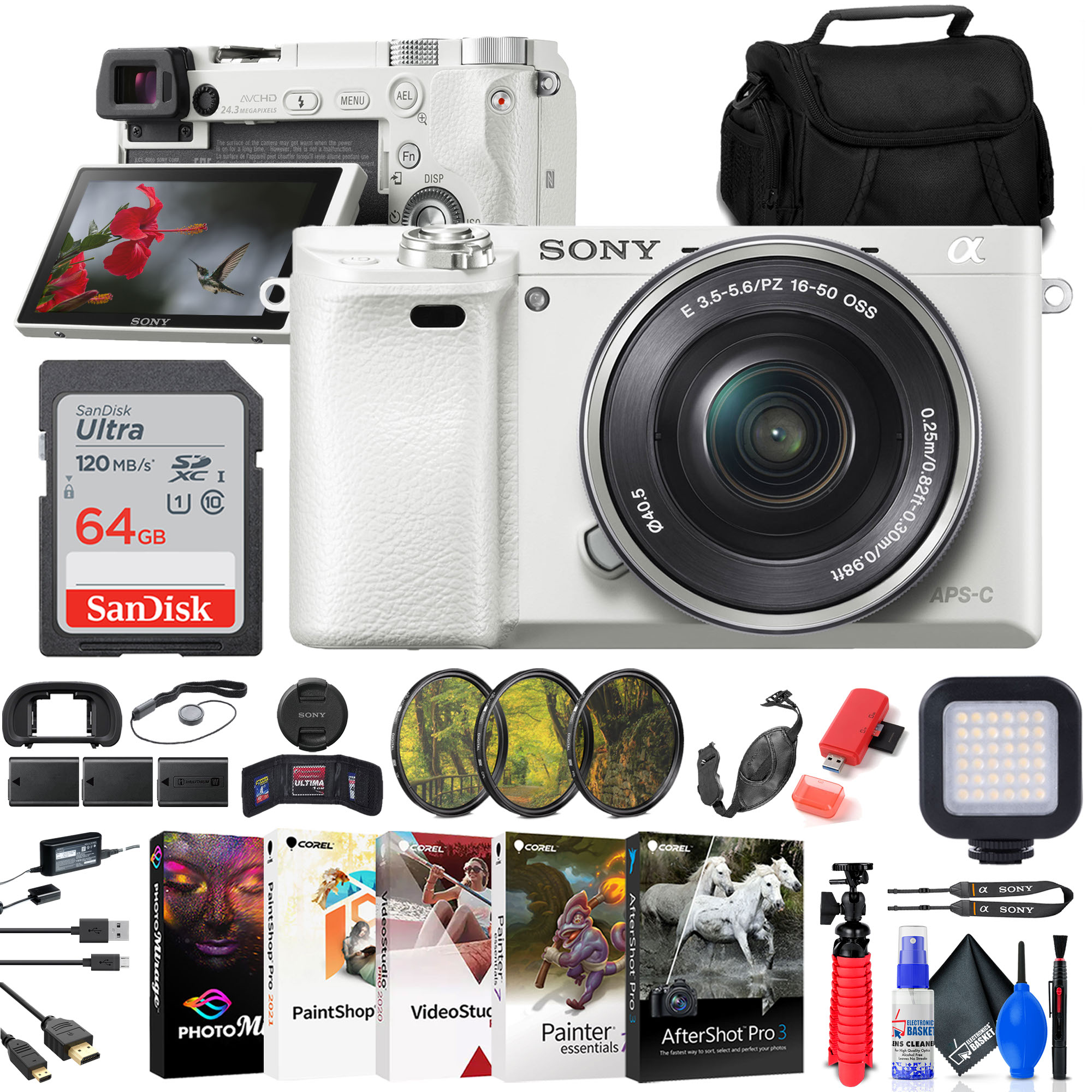 Sony a6000 Mirrorless Camera w/ 16-50mm Lens + Filters + 2x Batteries - Picture 25 of 32